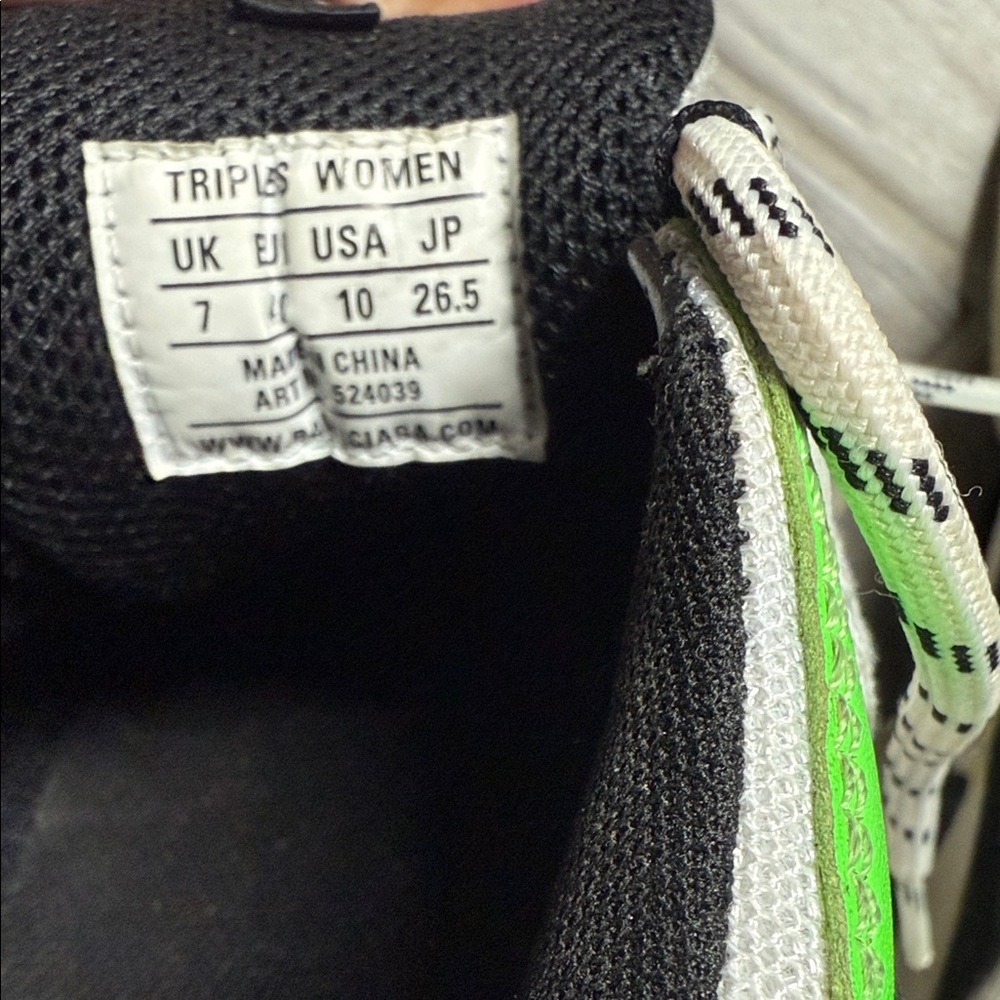 Balenciaga Chunky White and Neon Green Sneakers - Picture 12 of 12